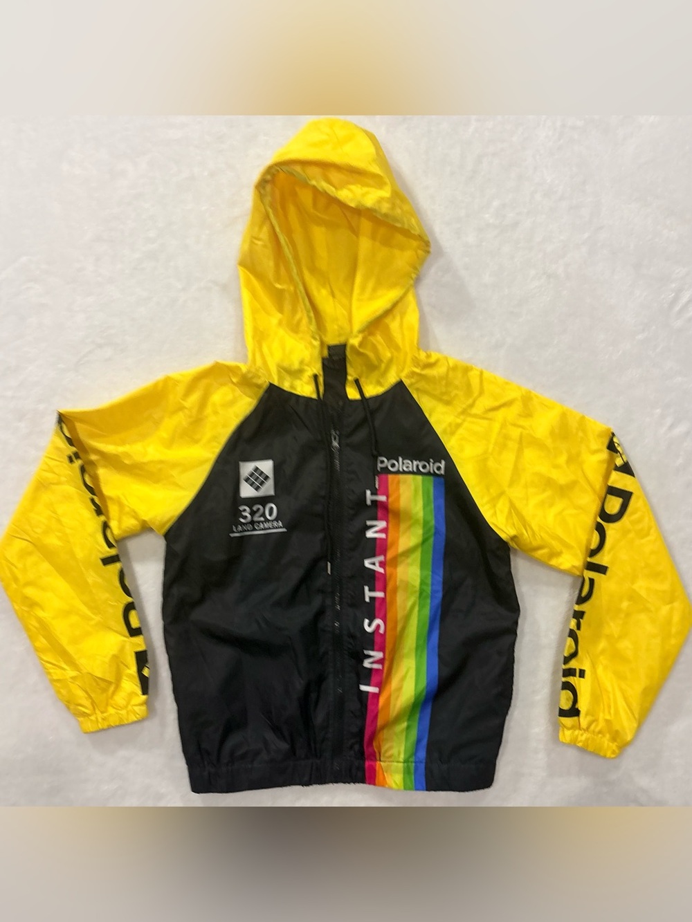 Polaroid 320 Land Camera Full Zip Hooded Windbreaker Men’s Size S